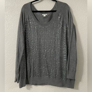 Old Navy gray sequined sweater